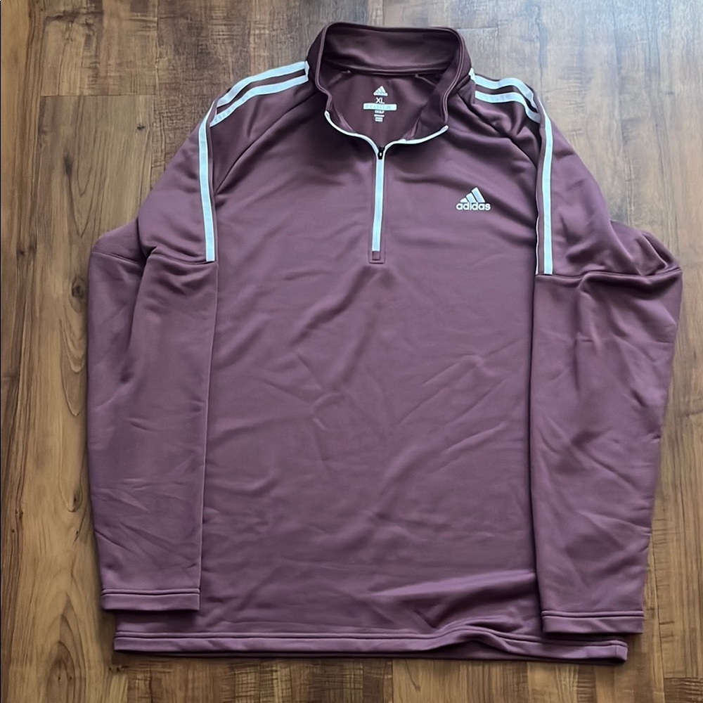 Adidas Purple Performance Jacket with Quarter-Zip